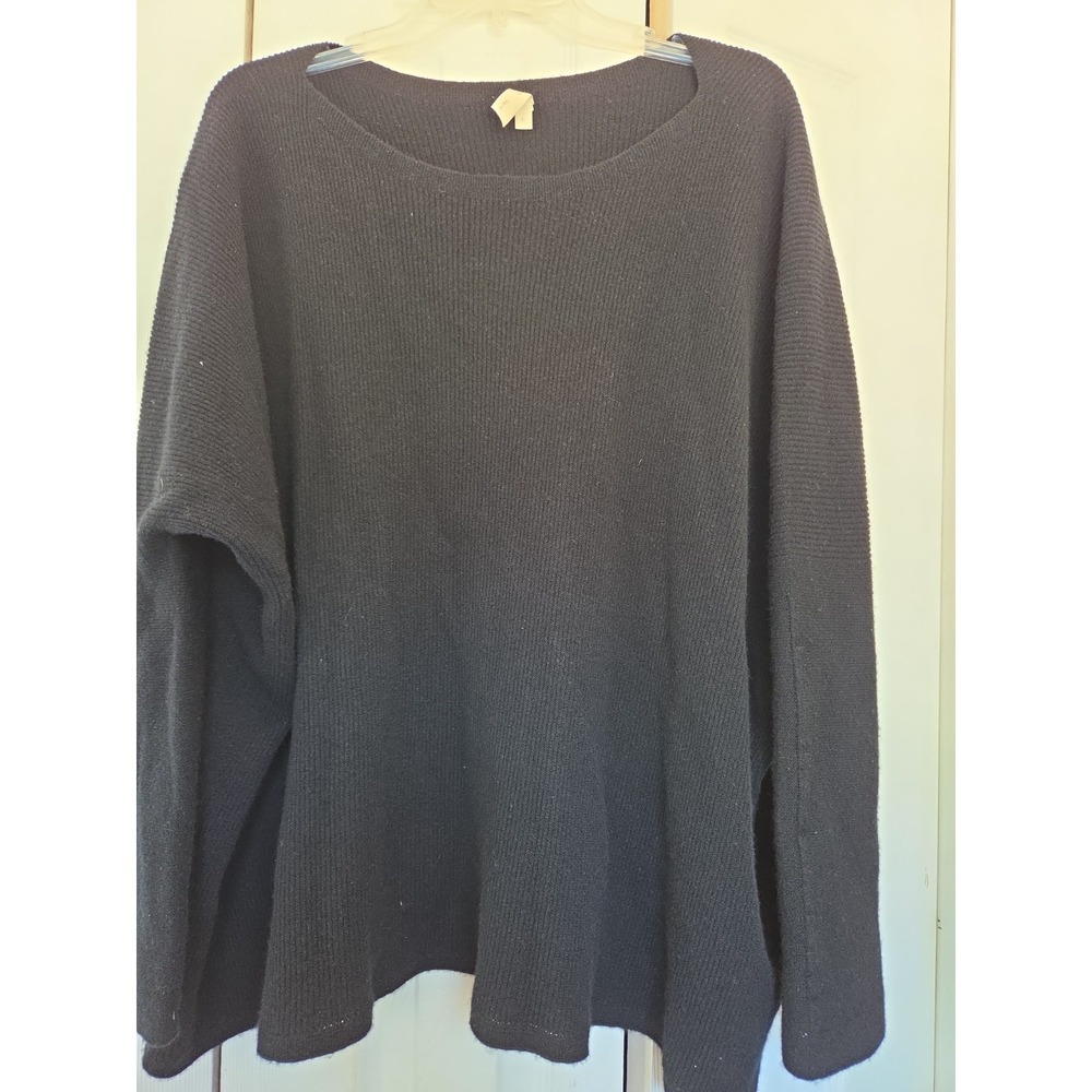 NAP Loungewear Boat Neck Large Ribbed Knit Sweater Pullover Soft Cozy Cashmere